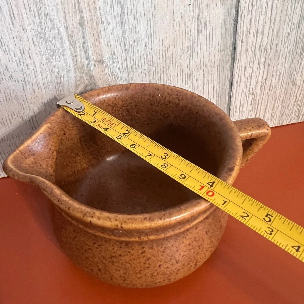 Vintage‎ Brown Speckled Stoneware Creamer Pitcher Mid Century Modern Farmhouse